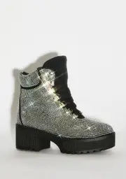 [AZALEA WANG] Scorpion Rhinestone Combat Boots