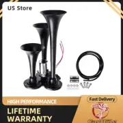 Train Air Horn 3 Trumpets Black for Truck Car SUV Loud Sound 12V/24V 150db NEW (for: Volkswagen)