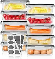 HiKiHUA 10-Pack Food Containers With Lids Set, 1000 ML Bento Lunch Boxes, Kitchen Storage & Organisation, Meal Prep Pantry Storage, Deli/Lunch/Freezer/Yoghurt/Microwave Safe