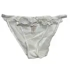 NWT VICTORIA'S SECRET Bikini Pantie Sz L White Mesh Eyelet Lace