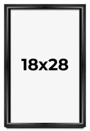 18x28 Shadow Box Frame Black | 1.25 inches Deep Real Wood Contemporary Shadowbox