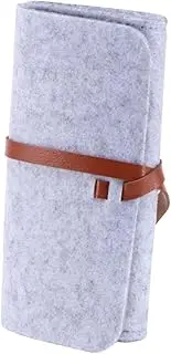 [GLSTOY] Eyeglasses Storage Bag Bedside Table Clip on to Bed Arm Rest Tray Eyeglasses Case Travel Size Makeup Eyeglasses Bag Felt Glasses Bag Sunglasses Bag Grey