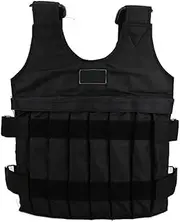 Adjustable Weighted Vest 20 kg for Running, Training, and Fitness - Nylon Strength Training Vest Without Weights for Jogging - Black
