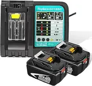 2-Packs for makita batteries 6.0Ah BL1815 BL1830 BL1835 BL1840 BL1850 BL1860 LXT400 18V Cordless Power Tools & charger