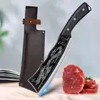 Knife Boning Forged Hand Knives with Butcher Husk Chef Meat Cleaver Knife 33cm