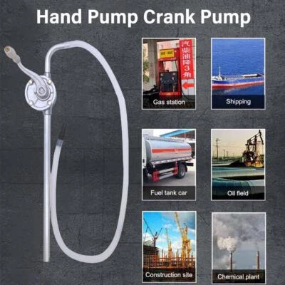 Drum Rotary Barrel Pump Hand Crank Fuel Oil Gas Transfer t1h GX Pump W1D2