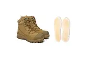AUSTRALIAN SHEPHERD UGG Men Lace Up Zipper Steel Toe Wool Insoles Work Safety Boots Leo Yellow