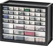 44 Drawer Stackable Storage Cabinet Hardware Parts Crafts 19.5-Inch W x 7 Black