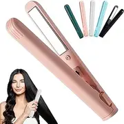 Flat Iron Hair Straightener, Small Dual-Purpose Straightening and Curling Splint, Special Straightening Splint for Bangs, Suitable for Various Hair Styles (Color : Pink)