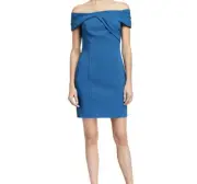 NWT Aidan by Aidan‎ Mattox Twist Crepe Cocktail Dress in Peacock Size 0
