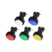Game Round Push Buttons Game 5 Color LED Light w Micro Switches 46mm/12V/5 Pcs