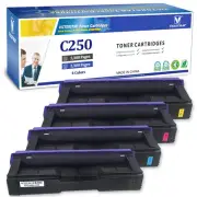 4 Color Compatible Toner Cartridges SP C250 C260 C261 High Capacity 2300 Page...