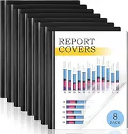 Clear Front Report Covers with 3 Prongs Presentation Folders Plastic Resume Portfolio Folder Report Folder Letter Size Presentation Binder for Paper Document School Office (8)