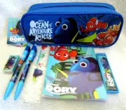 Finding Dory Blue Pencil Case Stationary Ruler,Pad,Pencil,Pen,Eraser,Sharpers
