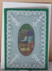 Flowers in the Garden Completed Handcrafted Card #C95