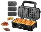 Sandwich Maker, 3 in 1 Waffle Maker with Removable Plates, 1200W Panini Press...
