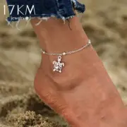Turtle Shaped Anklets - Summer Beach Silver Color Anklet Beaded Bracelet Foot