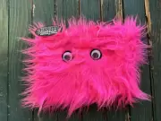 Warm Fuzzies Pink Googly Eyes Gift Bag Furry Purse American Greetings