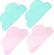 COSMEVIVI 4pcs Silicone Pet Placemat Bowl Pad Shaped Dogs Reusable Puppy Pads Splash Reusable Washable Pets Puppy Cat Shape Covers Eating Waterproof for Mats Lick Drying Absorbent Silica Gel