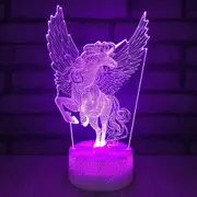 3D Unicorn LED illusions Night Light Table Stand Lamp Remote Touch Control, Colour Changing