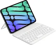 Jarttarn Magic Keyboard Case Compatible with iPad Mini 7 (A17 Pro) 2024 8.3 inch Magnetic Protective Cover Ultra Slim Wireless Keyboard for iPad Mini 7th Generation (White)