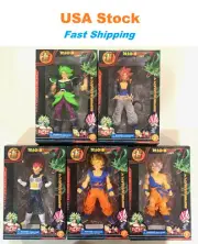SET of 5, Dragon Ball Z Figures 7" Son Goku Broly Vegeta Gogeta Super Saiyan