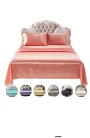 4 piece luxury bed satin silk sheets Size Kings And Queer 10 Left