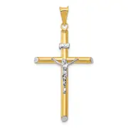 14k Two-tone Gold Two-tone Gold w/Rhodium Inri Crucifix Pendant