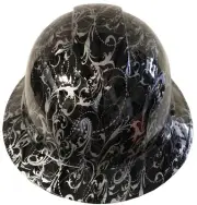 Hydro Dipped Custom Hard Hat Ridgeline Full Brim Black Lilies