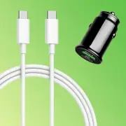 Excellent Rapid 38W 2-Port QC 3.7 PD 3.7 Car Charger & TypeC to TypeC Male Cable