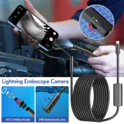 Plug And Play Endoscope Camera 8 LEDs Waterproof Borescope Inspection For iPhone