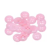 20pcs Sewing Buttons 15/32" Resin Round Flat 4-Hole Craft Buttons, Pink