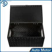 Black 20" Cuboid Aluminum Diamond Plate for Garage Pickup Trailer Tool Box