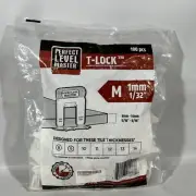 T-Lock TM 1/32 TM Professional" anti Lippage" Tile Leveling System 100 pc New