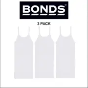 Bonds Womens Comfortable Singlet Vest Flat Side Seamless 3 Pack W538