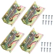 GARVALON Wooden Bed Hinge Screw Sleeves 4 Pcs Heavy Duty Non-Mortise Bed Frame Brackets for Long Lasting Use