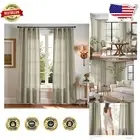 Elegant 84'' Linen Blend Drapes - 50'' Wide Light Filtering Curtains - 2 Pack
