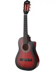[Alpha] 34 Inch Classical Guitar Wooden Body Nylon String With Stand in Red