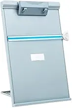 SHOWERORO Reading Rack Desk Book Stand with Angles for Students and Cooking and Space-Saving Document Holder Light Grey