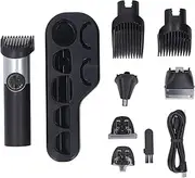 Vomeko 5 in 1 Hair Clipper Kit,Multi functional Men W aterproof Grooming Kit,Body Groomer Kit,19 Limit Length Adjust Electric Hair Grooming Trimmer with LCD Screen