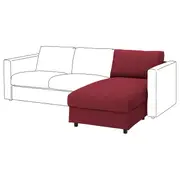 VIMLE chaise longue section, Lejde red/brown