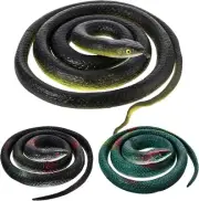 3 Pieces Rubber Snakes Realistic Large Lifelike Fake Toys Plastic Garden Snake
