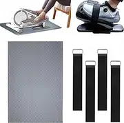 5Pcs Ellipse Leg Exerciser Machine Accessory - Non-Slip Mat and Pedal Straps Suitable for Under Desk Elliptical Peddler Foot Pedal Exerciser for Seniors Fitness Home Sports Accessories