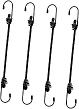 harayaa Heavy Duty Bungee Cord with Hooks Elastic Luggage Strap,Multipurpose,Outdoor Bungee Strap for Camping,Transporting,Storage, 4 Pieces