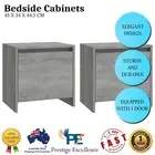 Modern Bedside Cabinet Set 2 Nightstand Bed Tables Grey Sonoma Storage Furniture