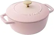 [STAUB] Wa-NABE Sorbet Rose Z1032-761 Wanabe Sorbet Rose M 7.1 inches (18 cm) Pink Two-Handed Casting, Enameled Pot, Rice, Induction Compatible, Japanese Authentic Product