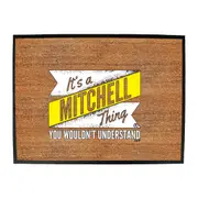 Mitchell V2 Surname Thing - Funny Novelty Doormat Man Cave Floor mat