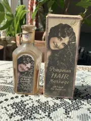 RARE antique 1920s unopened bottle of Pompeian hair massage