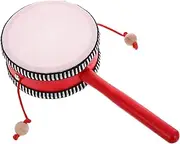 UPKOCH Rattle Percussion Tambourine Plastic Instruments Tambourine with Jingles Red