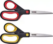 8 Inch All-Purpose Ergonomic Scissor, Pack of 2 (SCI8EST-2PK), Assorted Colors